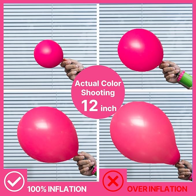 PartyWoo Hot Pink Balloons 100 pcs 12 Inch Magenta Balloons for Dark Pink Balloon Birthday Baby Shower Fuchsia Balloon Valentine's Day Princess Party Bachelorette Engagement Party Decorations Pink-Y12