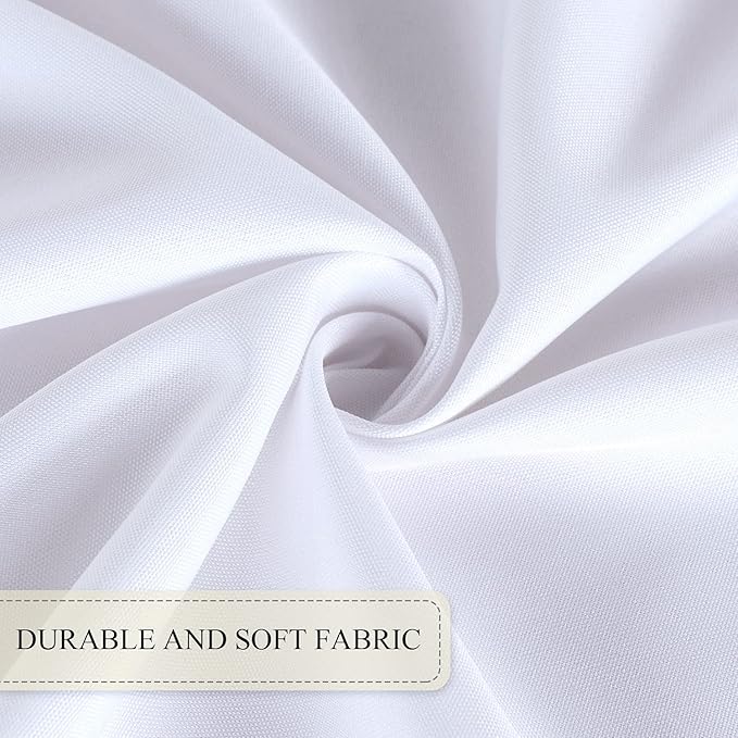 SARAFLORA Outdoor and Indoor Tablecloth -60x102 inch White Wrinkle Free Washable Waterproof Table Cloth with Umbrella Hole and Zipper Rectangle Table Cover for Spring/Summer/Patio/Picnic/BBQS/Party