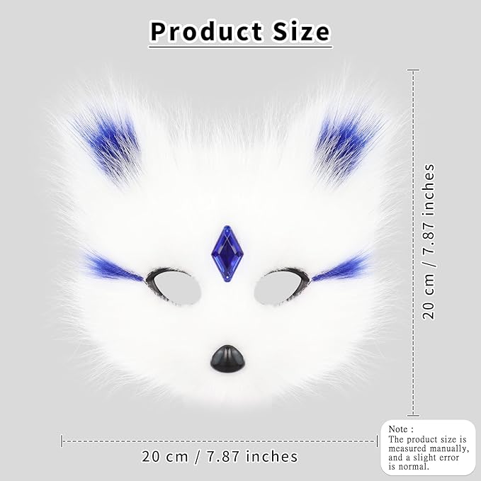 Animal Fox Wolf Mask Halloween Party Cosplay Costumes Props Plush Cat Half Face Masks Christmas Masquerade