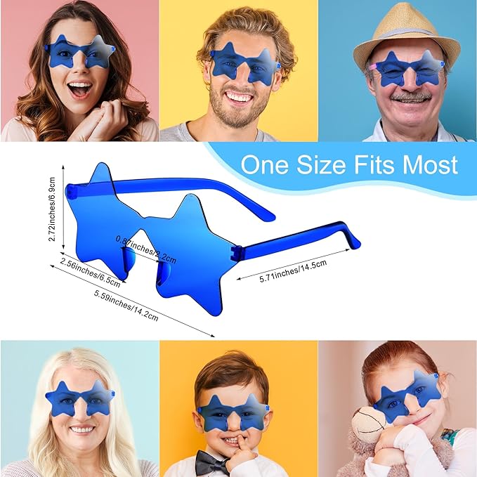 Morcheiong 10/20/30/40 Pack Star Sunglasses Colorful Rimless Sunglasses, Cool Pool Wedding Party Favor Pentagram Glasses