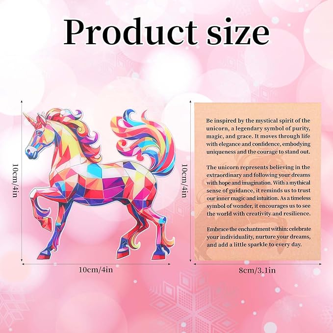 Horse Acrylic Light Catcher Ornament for Women, with Story Card Spirit Equine Christmas Tree Decoration Inspirational Rainbow Window Hanging Decor Horse Lover Gifts