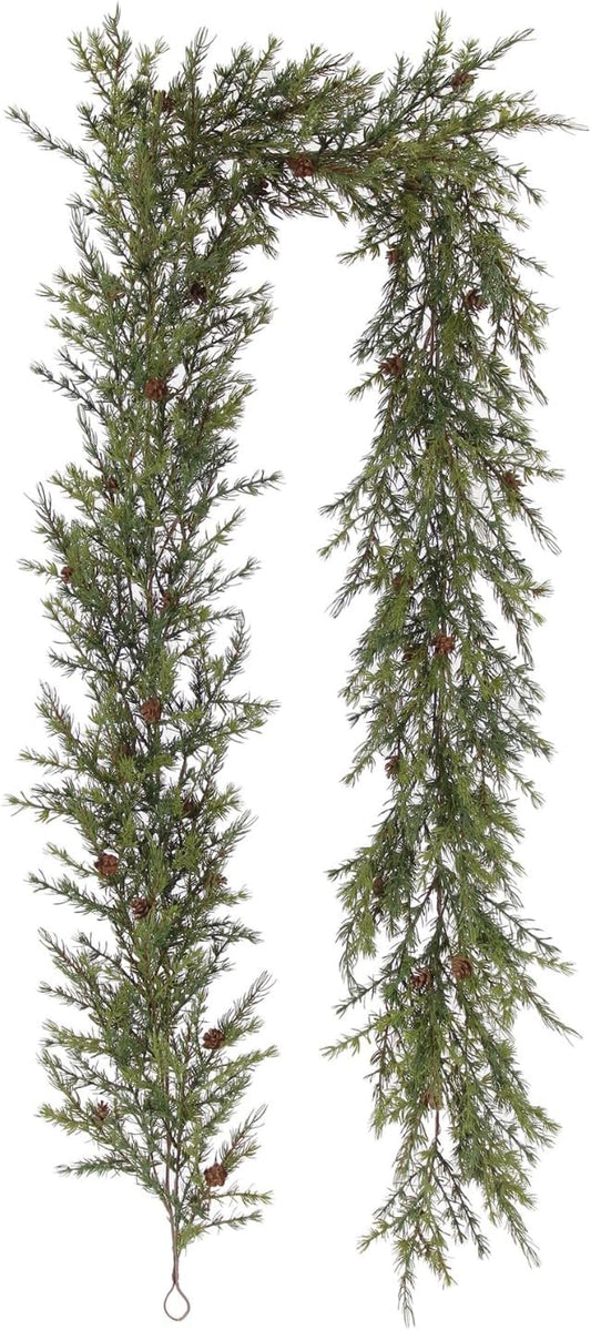 CG Hunter Holiday Collection Faux Garland, Premium Artificial Indoor and Outdoor Large 9-ft Pinecone Christmas Garland, Christmas Decorations and Holiday Greenery