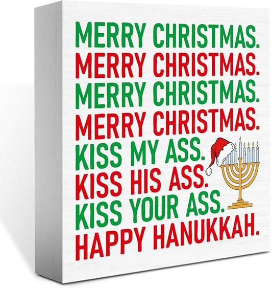 Christmas Vacation Decorations for Home Bathroom, Christmas Holiday Decor, Funny Xmas Holiday Decor for Office Desk, Merry Xmas Vacation Decorations 5 x 5 Inch