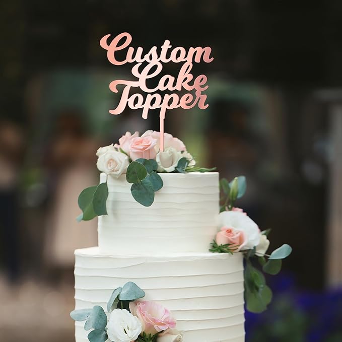 Personalized Cake Topper Custom Your Text Acrylic Cake Decoration for Birthdays Weddings, Baptisms, or any Occasion (Milkshake)