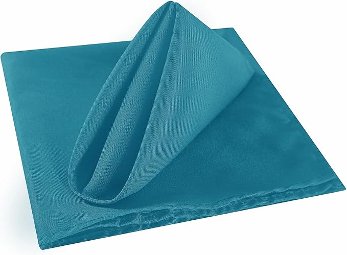 Cloth Napkins 17x17 inch Washable Polyester Dinner Napkins Soft Table Napkins for Wedding Party Dining Banquet(Caribbean Blue,100PCS)