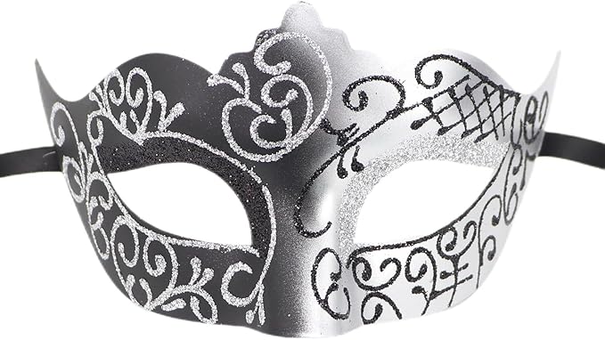 Coolwife Couples Masquerade Masks Metal Venetian Mardi Gras Party Evening Prom Costume Mask
