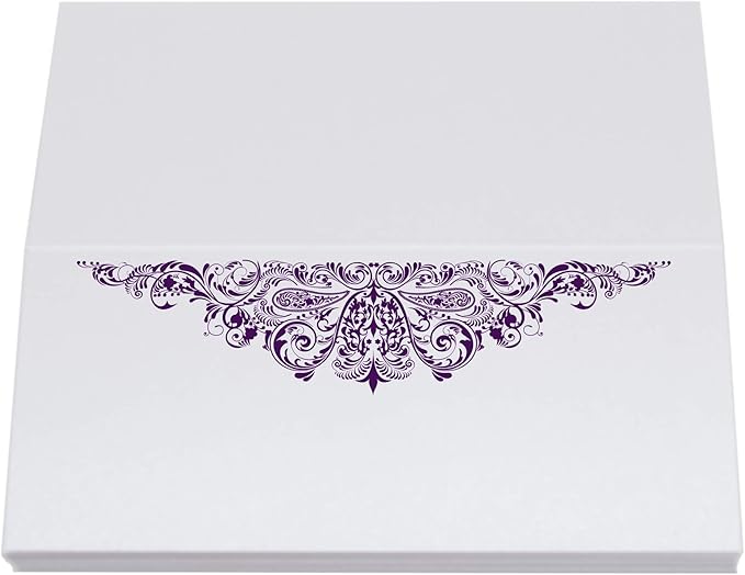 Paisley Place Cards, Eggplant (Choose Color), Set of 150, Pre-cut and Scored - Wedding, Party, Dinner, and Special Events - Made in the USA