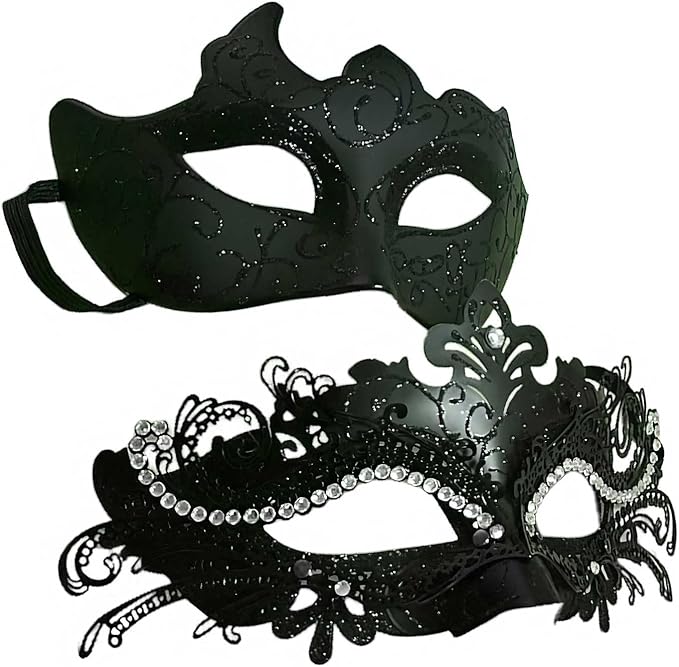 Couple Masquerade Mask Set, Venice Party Mask, Ancient Greek Roman Warrior Venetian Half Face Masks