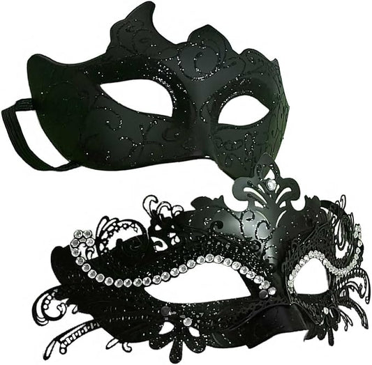 Couple Masquerade Mask Set, Venice Party Mask, Ancient Greek Roman Warrior Venetian Half Face Masks