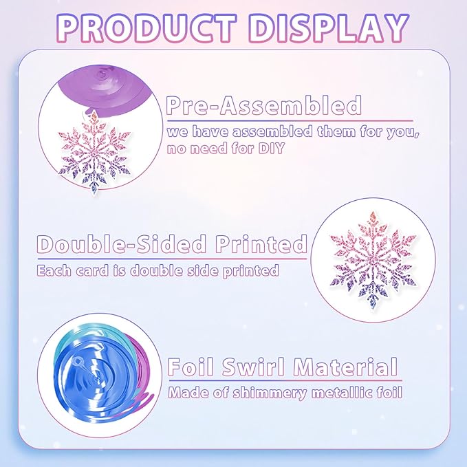 30Pcs Winter Snowflake Hanging Swirl, Frozen Snowflake Ceiling Streamers Hanging Decorations for Christmas Winter Wonderland Frozen Party Supplies