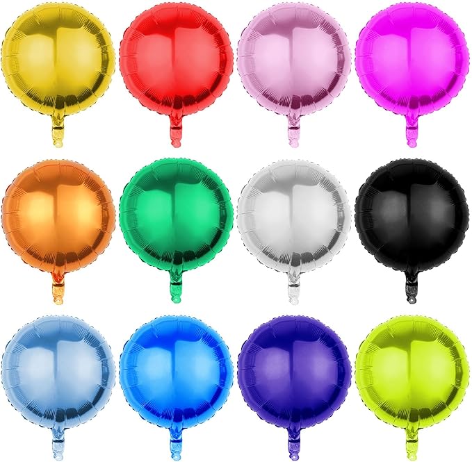 10Pcs 18 inch Custom Round Foil Balloon – Personalized with Logo, Photo or Text – Helium Mylar Balloon for Party, Event, Business,Birthday,Wedding (100)