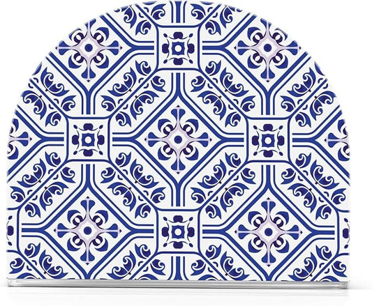 Napkin Holder, Blue and White acrylic Napkin Holder for Table Standing Napkin Holders for Table, Kitchen & Dining Room Decor