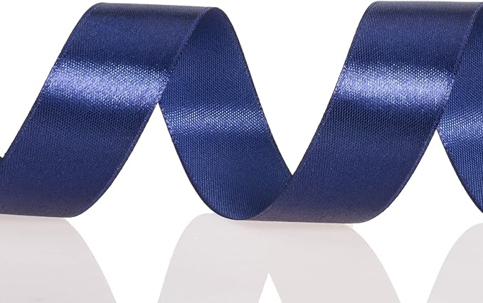 1 Inch Navy Solid Satin Ribbon, 50 Yards Craft Fabric Ribbon for Gift Wrapping Floral Bouquets Wedding Party Decoration