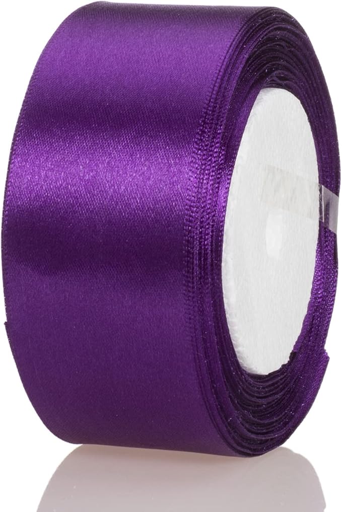 ATRBB 25 Yards 1-1/2 inch Wide Satin Ribbon Perfect for Wedding,Handmade Bows and Gift Wrapping(Purple)