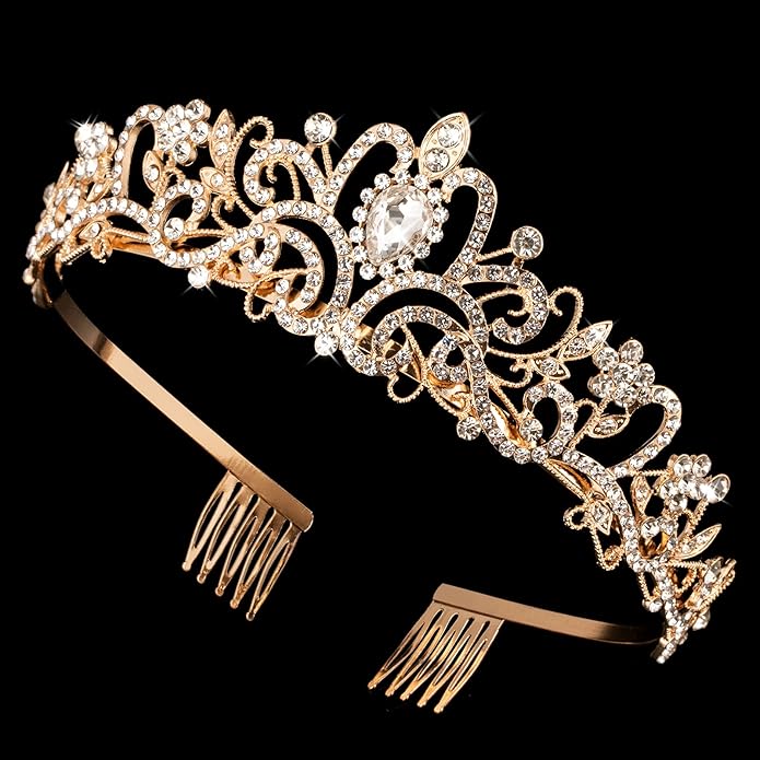 Crystal Tiara Crowns For Women Girls Princess Elegant Crown with Combs Women's Headbands Bridal Wedding Prom Birthday Party