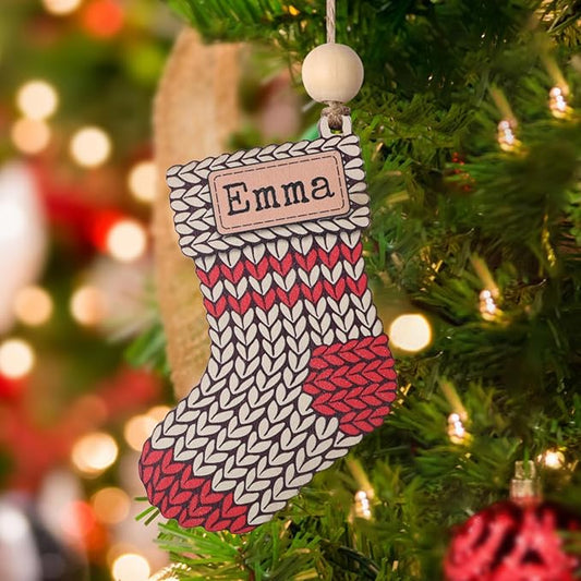 Personalized Name Ornaments for Christmas Tree, 2025 Wooden Custom Family Christmas Ornaments,4" Xmas Tree Decoration for Kids Baby Boy Girl