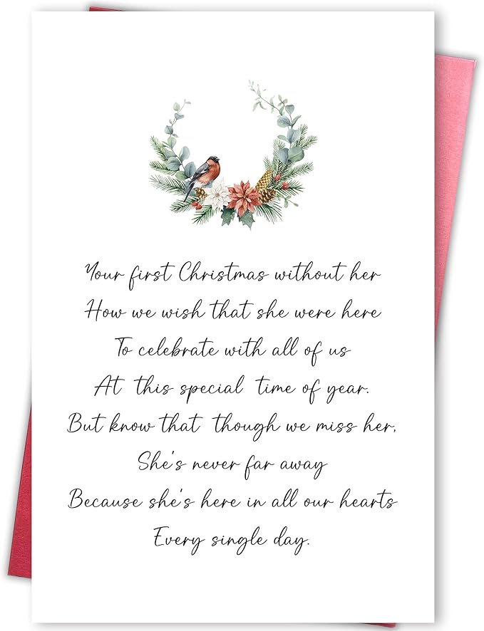 Christmas Holiday Sympathy Card, Lost Loved One Holiday Card, First Christmas Without Her, Xmas Gift for Someone Who Has Lost a Loved One