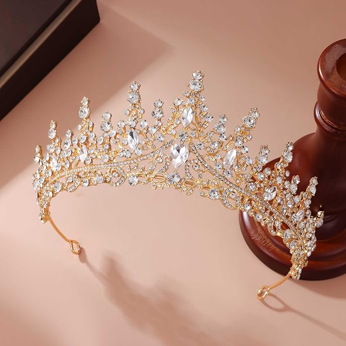 Kamirola Tiaras and Crowns for Women,Tiaras Earrings Necklace, Crystal Bridal Jewelry Set（TR83