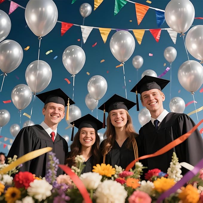 KAWKALSH Metallic Silver Balloon 12 Inch, 110pcs Latex Party Balloons Helium Bright Color for Birthday Baby Shower Wedding Party Supplies Arch Garland Decoration