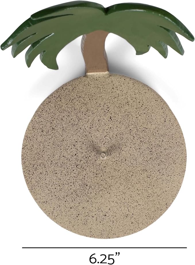 Elanze Designs Palm Tree 12 inch Resin and Wood Paper Towel Holder