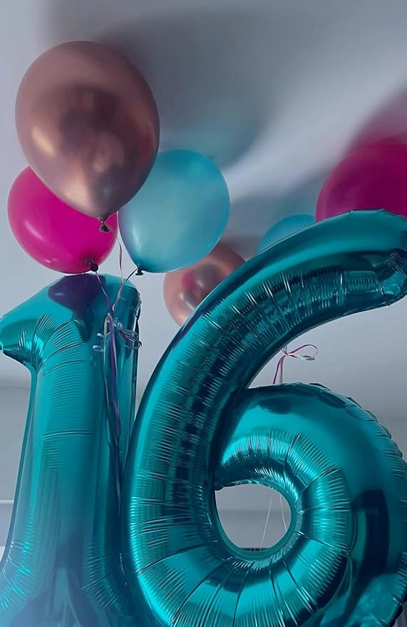 Blue Number 1 Balloon 40 inch, Number 1 Birthday Balloon for Boy Girl, Blue Foil One Balloon for 1st 10 11 12 16 18 Birthday Party, Anniversary Celebration Number Balloons Decorations