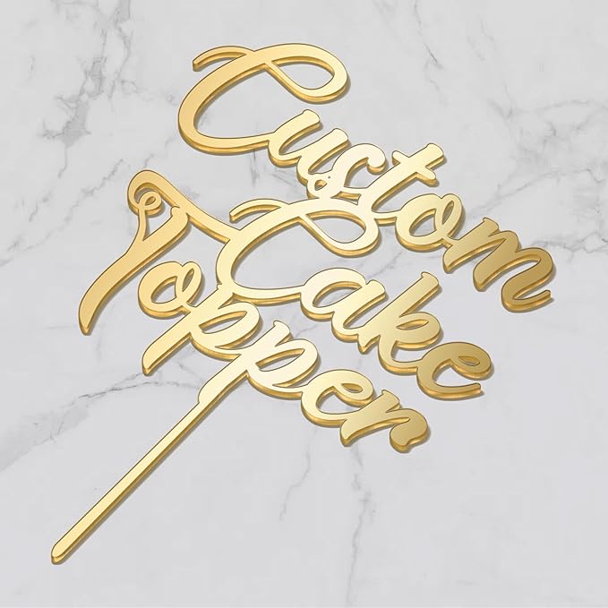 Personalized Cake Topper Custom Your Text Acrylic Cake Decoration for Birthdays Weddings, Baptisms, or any Occasion (Handmade)