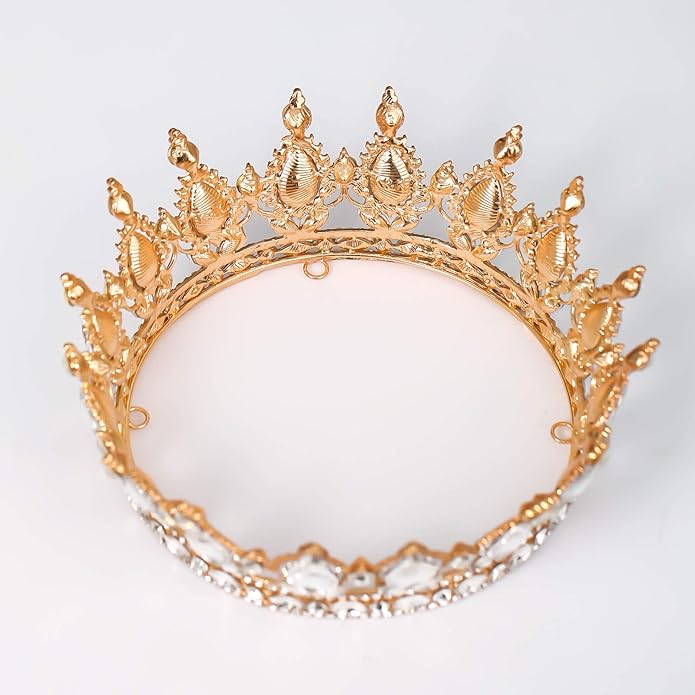 FORSEVEN Queen Crown Rhinestone Wedding Crowns and Tiaras for Women Costume Party Hair Accessories Princess Birthday Crown Crystal Bridal Crown Halloween Decorations Headband