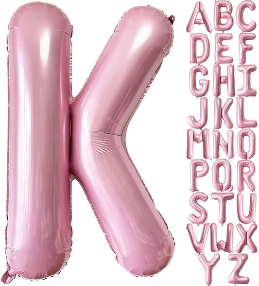 Lovoir 40 Inch Pastel Pink Letter K Balloons, 1 Pcs, K Foil Mylar Helium Balloons for Birthday Party Supplies, Wedding, Anniversary Event Celebration Decorations, Alphabet Pink K