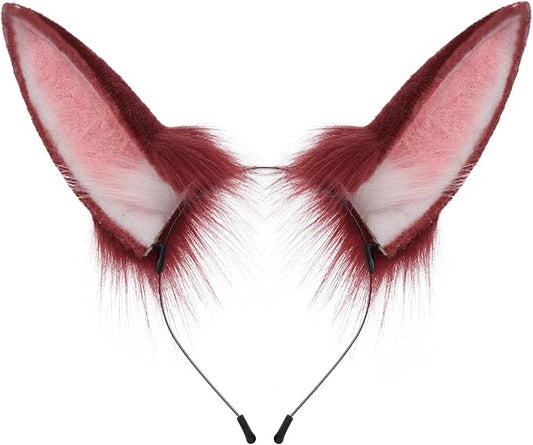 Faux Fur Plush Animal Cat Fox Ears Headband Furry Cute Headwear for Parties Cosplay Costumen Accessory