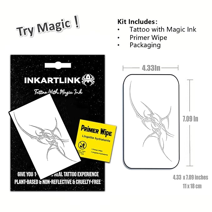 INKARTLINK Semi Permanent Tattoos,Halloween Temporary Tattoo, Party Tattoos, Realistic, Waterproof, Cruelty-free, Non-reflective (Blade)