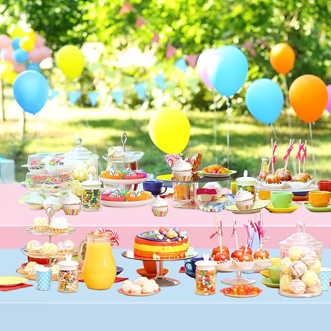 WNINK 2 Pack Gender Reveal Plastic Tablecloths, Disposable Rectangle Pink and Blue Pastel Tablecloth, Table Covers for Boy or Girl Gender Reveal Party Baby Shower Birthday Party Decorations 54" x 108"