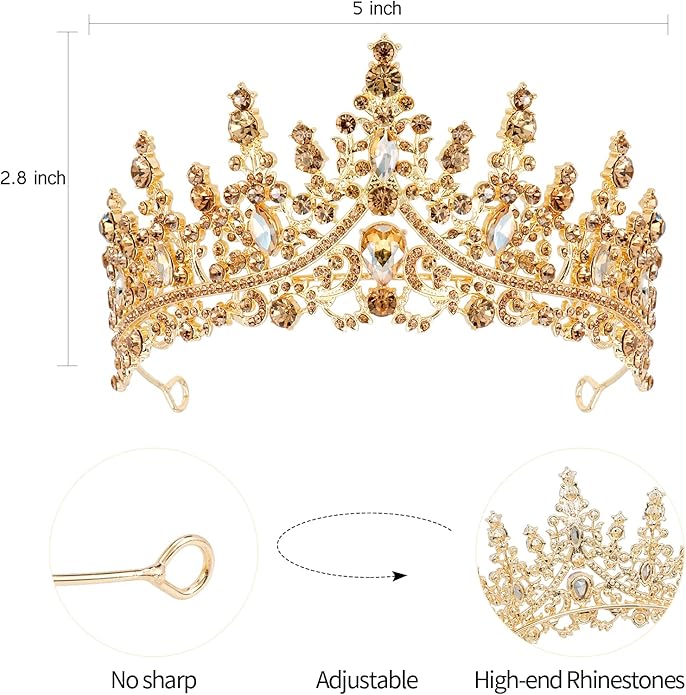 VELSCRUN Birthday Tiara Crowns for Women Girls Crystal Birthday Girl Headband Sash Elegant Princess Crown Happy Birth Party Decorations Women Sisters Birth Gift Hair Accessories