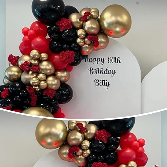 Maroon Gold Black Balloons Arch Red Burgundy Gold Balloons Garland Fantasy Theme Birthday Party New Year Graduation Decoration Transparent Latex Helium Balloon Metallic Casino Balloon