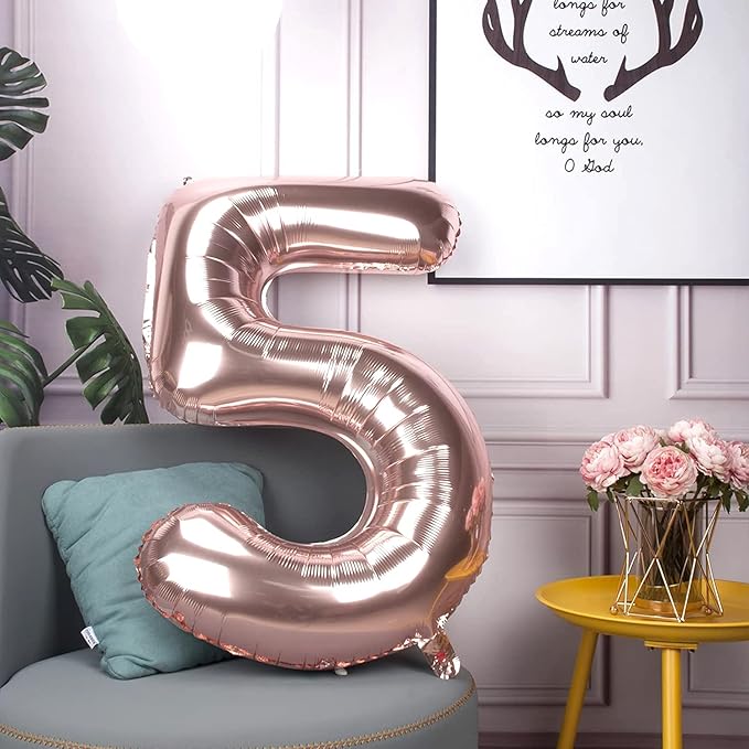 Rose Gold 50 Number Balloons Big Giant Jumbo Large Number 50 Foil Mylar Balloons for Women Men 50th Birthday Party Supplies 50 Anniversary Events Decorations-40 inch