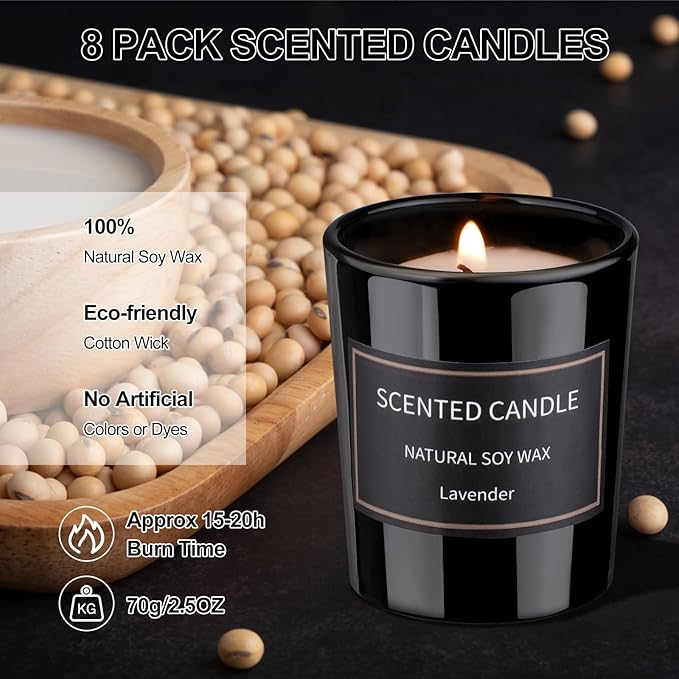 Christmas Candle Set, Holiday Scented Candle Soy Candles for Home Scented Christmas Gifts for Women Men Holiday Candle Aromatherapy Candles Gift