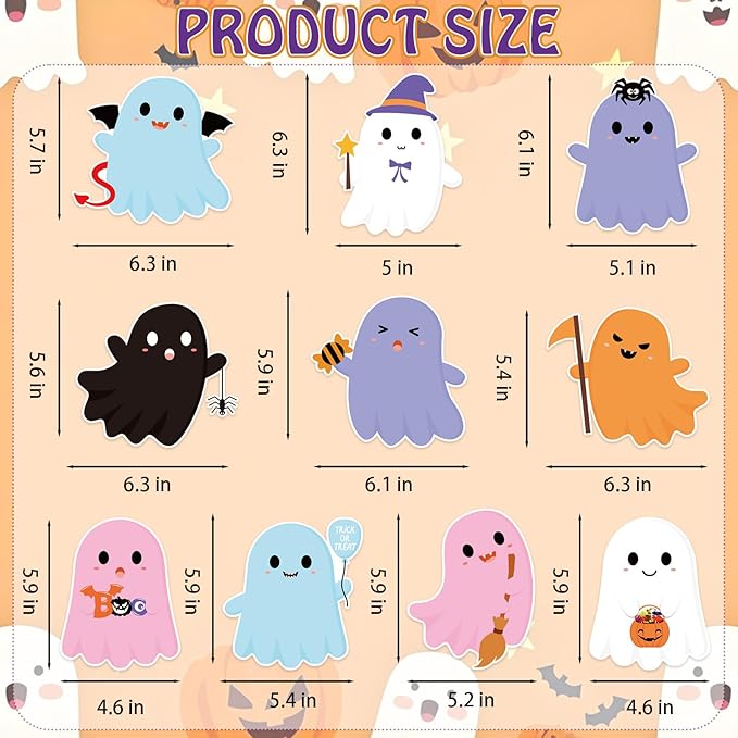40Pcs Halloween Ghost Hanging Swirl Decorations, Halloween Party Ceiling Hanging Swirls Ghost Hanging Swirls Streamers for Trick or Treat Birthday Baby Shower Party Decor Supplies