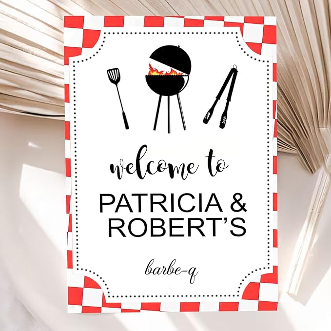BBQ Sign, Personalized Welcome Sign, 12' x 18', PVC, Weather Resistant