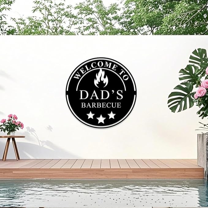 Personalized Metal Barbecue Wall Sign, Custom Barbecues Sign for Outdoor, Large BBQ, Barbecue Metal, Custom BBQ & Grill Signs, Father's Day Gift, Gift for Dad, Grandpa /4