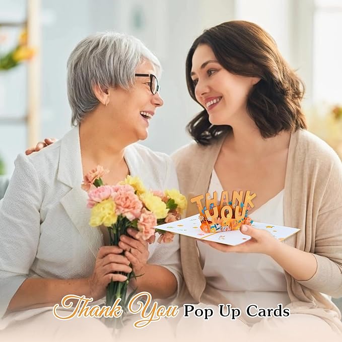 Pop Up Thank You Card - 3D Thank You Pop Up Card with Envelope Appreciation Gift for Parents Family Friends Colleague Teacher Doctor Nurse