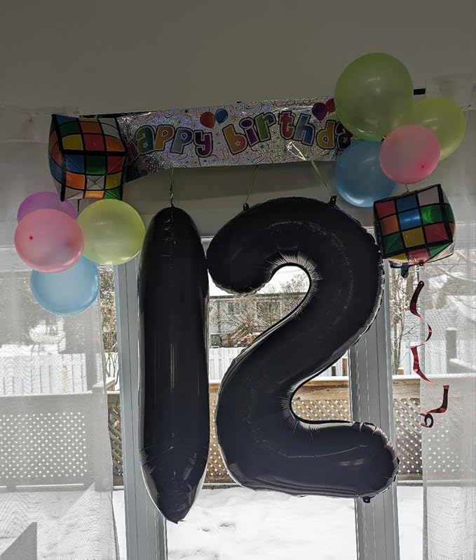 Smlpuame 40 inch Number Balloon 0-9 Black Large Number 11 Balloons,Digital Balloons for Birthday Party Celebration Decorations Supplies, Helium Foil Number Balloons for Wedding Anniversary