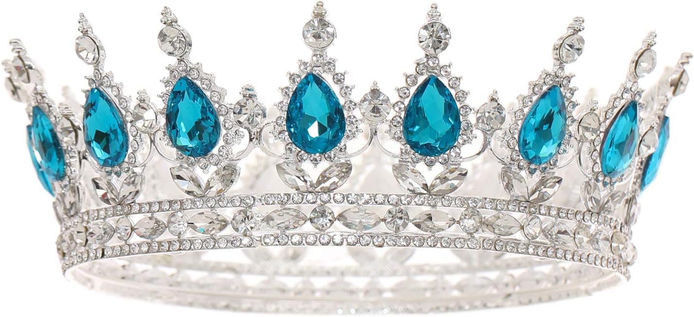 FORSEVEN Queen Crown Rhinestone Wedding Crowns and Tiaras for Women Costume Party Hair Accessories Princess Birthday Crown Crystal Bridal Crown Halloween Decorations Headband