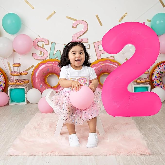 Fluorescent Rose Red Number Balloon 40 inch Giant Foil Helium Balloons Pink Number 9 Balloon for 9th Birthday Party Decorations