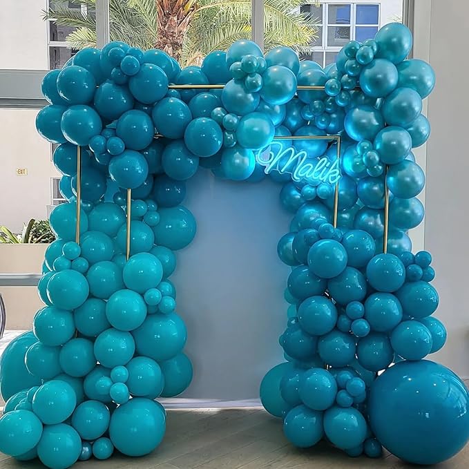 Peacock Blue Balloons, 12 Inch 30 Pcs Turquoise Blue Balloon Teal Blue Latex Balloons Matte Dark Teal Aqua Blue Helium Balloons for Birthday Baby Shower Wedding Whale Theme Party Decorations