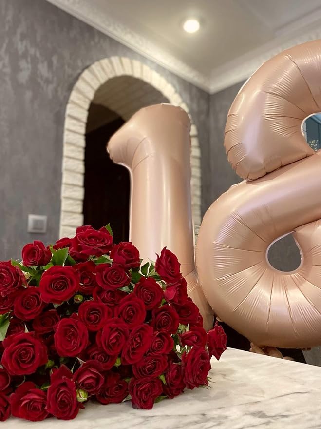 Light Brown Number 1 Balloon 40 inch, Number 1 Birthday Balloons for Boy Girl, Light Brown Foil One Balloon for 1st 10 11 12 16 18 Birthday Party, Anniversary Celebration Numbers Decorations