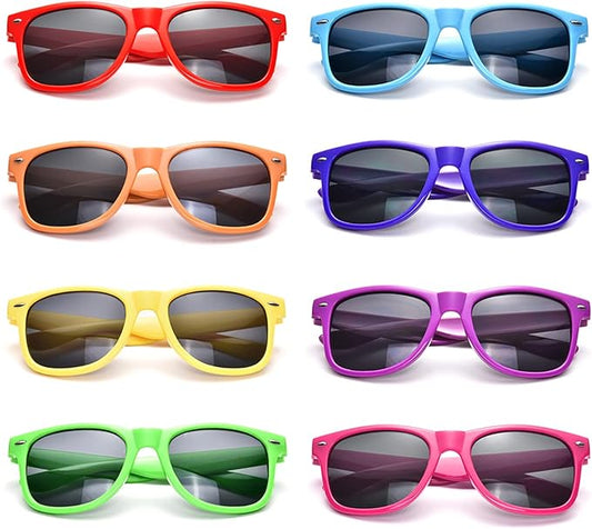Matcheck 8/16 Pack Neon Colors Sunglasses Wholesale Bulk Party Favors Retro Classic Glasses Birthday Pool Unisex Adult