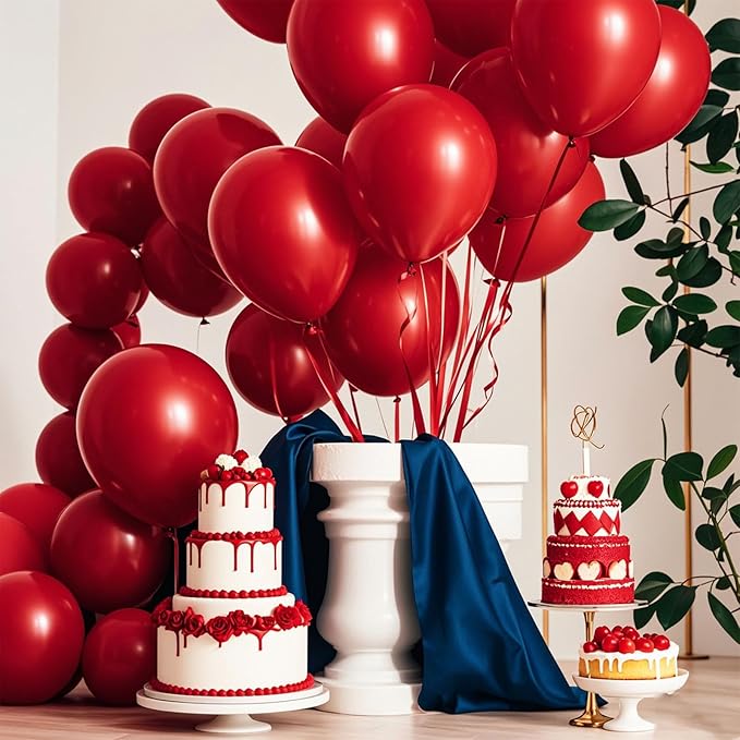 Red Balloons 145 pcs Matte Red Balloons Arch Kit Different Sizes of 18 12 10 5 Inch Latex Balloons for Balloon Garland or Balloon Arch as Birthday Valentines Day baloons Party Decorations