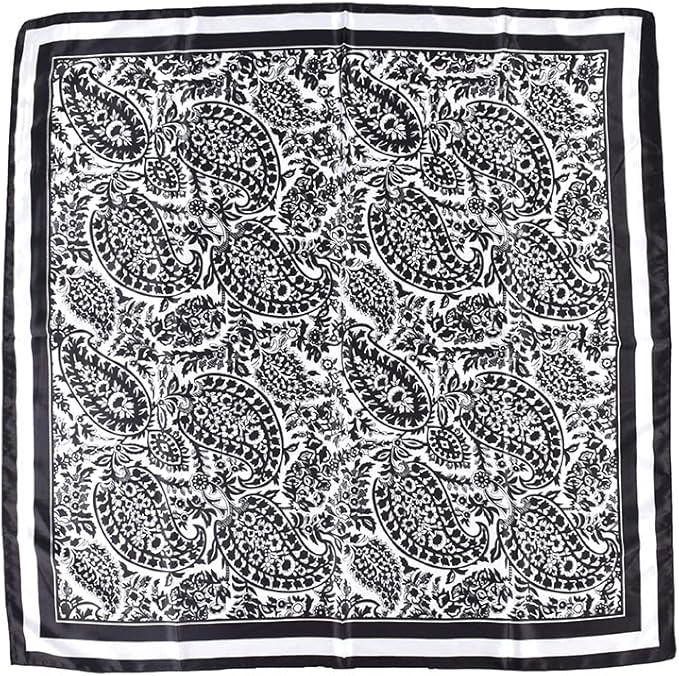 4Pcs Silk Head Scarves for Women Satin Hair Scarf 35”Large Square Bandana Silk Like Neck Scarf Shawl