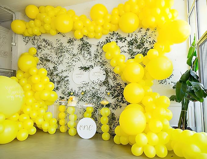 PartyWoo Yellow Balloons 50pcs 12 Inch Yellow Latex Helium Balloons for Birthday Baby Shower Graduation Sunflower Anniversary Engagement Bee Hawaiian Beach Lemon Theme Party Decorations Yellow-Y55