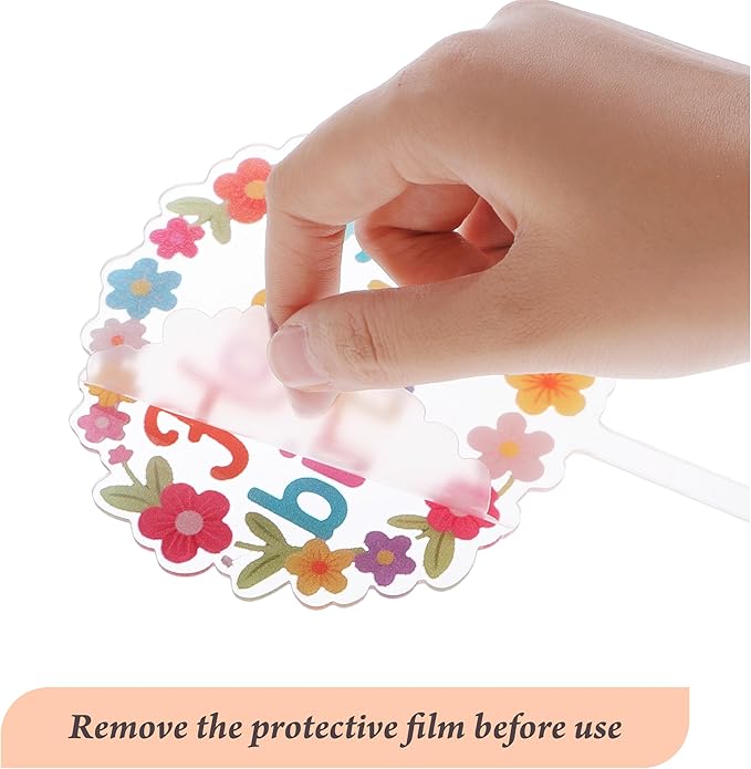 Coucoland Birthday Cake Toppers - 1 Pc Colorful Daisy Flower Acrylic Cake Decorations for Baby Shower Birthday Party Supplies