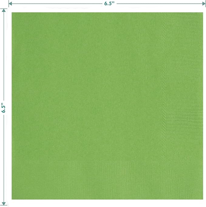 Solid Lime Green Large Oval Paper Dinner Plates and Lunch Napkins, Green Party Supplies and Table Decorations (Serves 16)